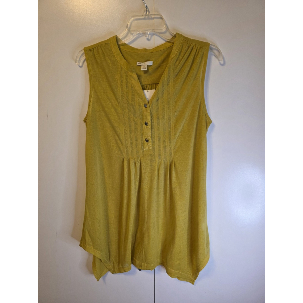 Cato Women's Size Small Solid Lime Green Sleeveless Blouse Shirt Top NWT